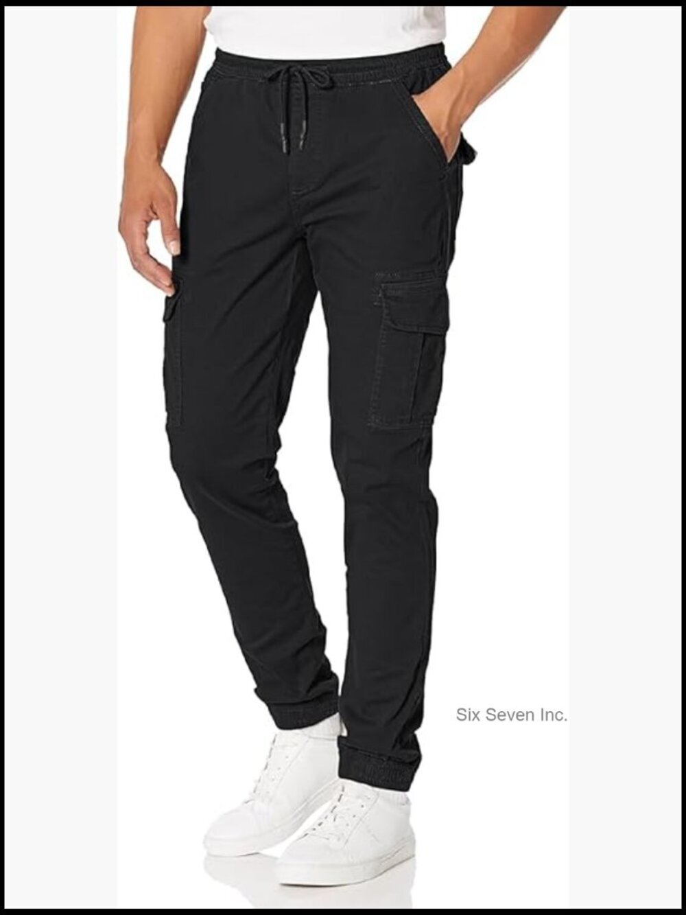 Men's Relaxed Fit Cargo Jogger Pants with 6 Pockets